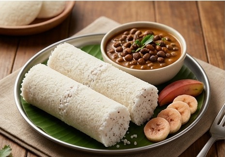 Puttu with kadala curry